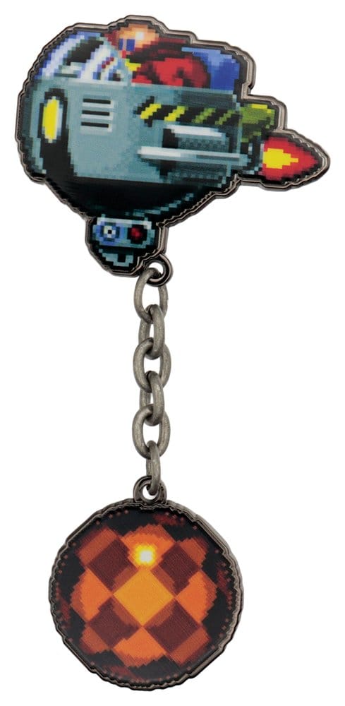 Sonic - The Hedgehog Pin Badge Dr. Eggman Egg Mobile Chained