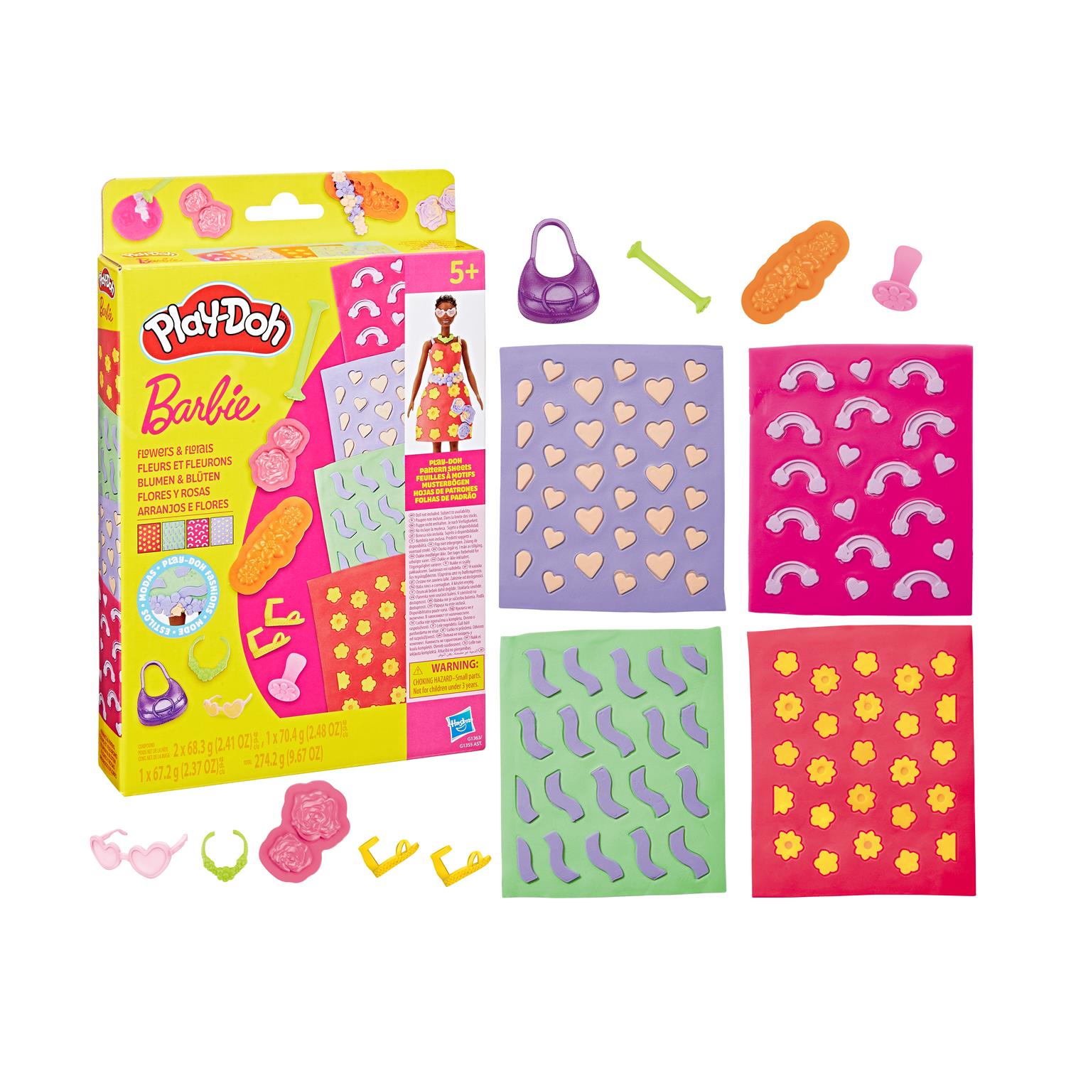 Hasbro Play-Doh: Fashion - Barbie Designer Patterns Packs Flowers And Florals (G1363)