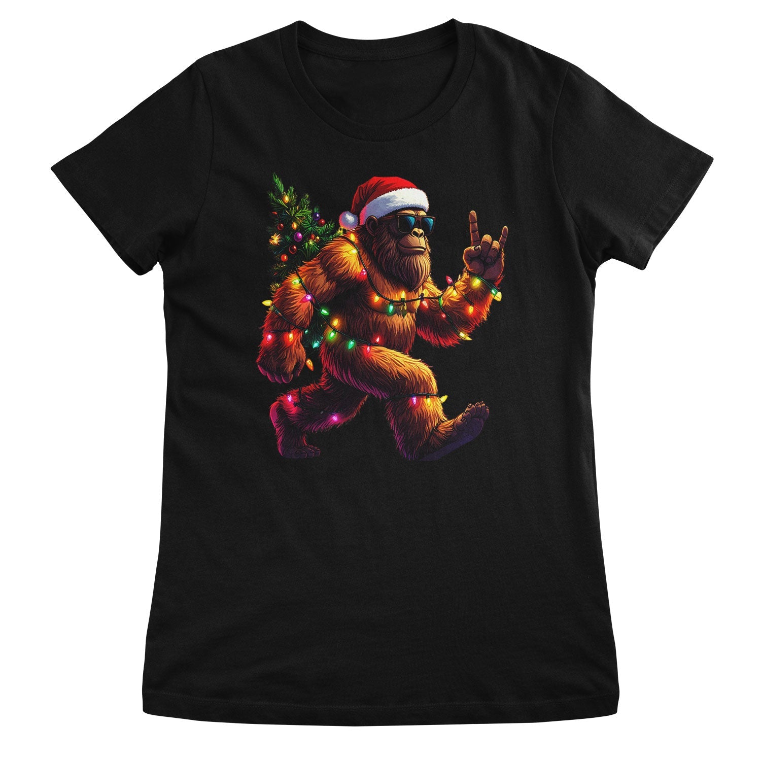 Christmas Bigfoot Girly Tee