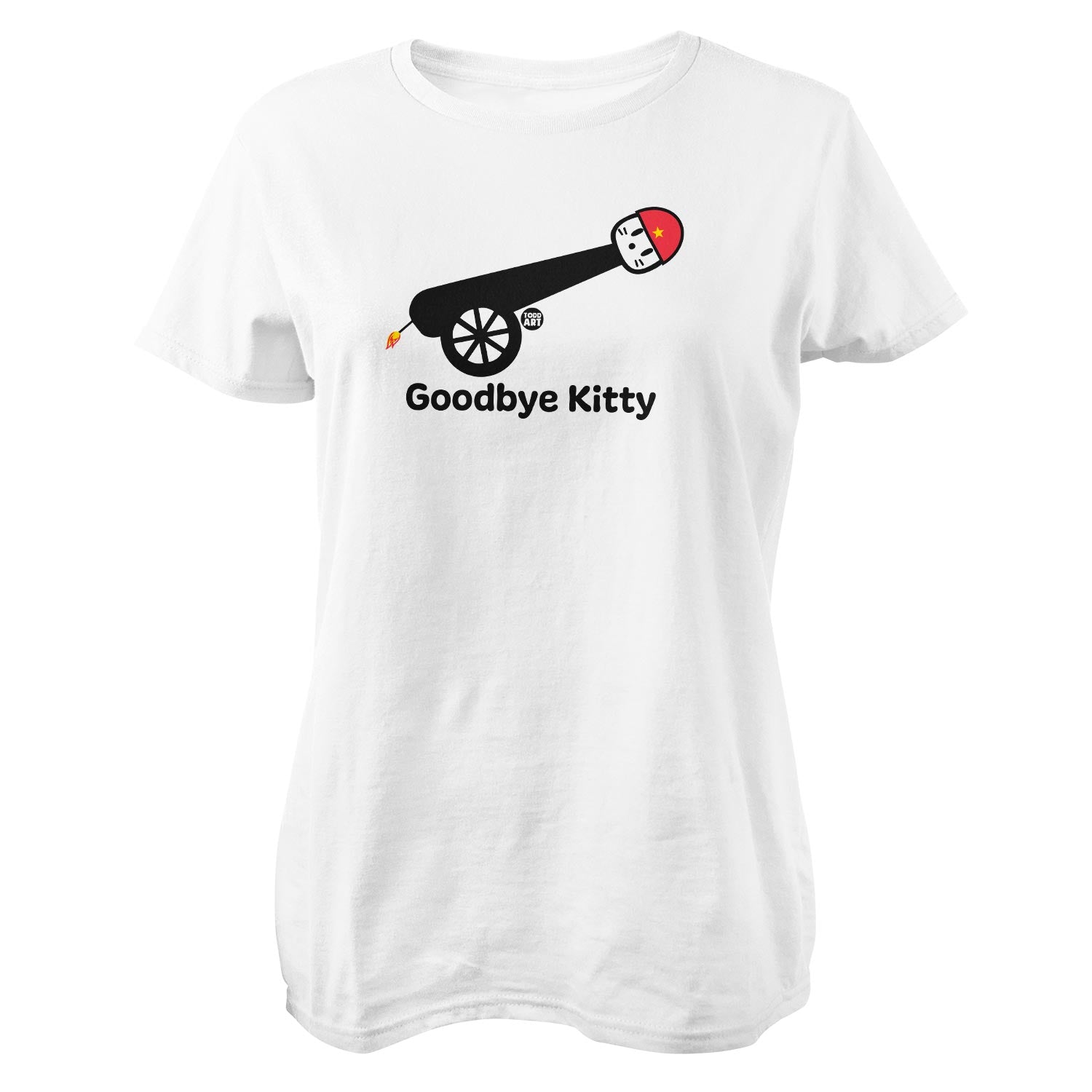 Goodbye Kitty Cannon Ball - ToddArt Girly Tee