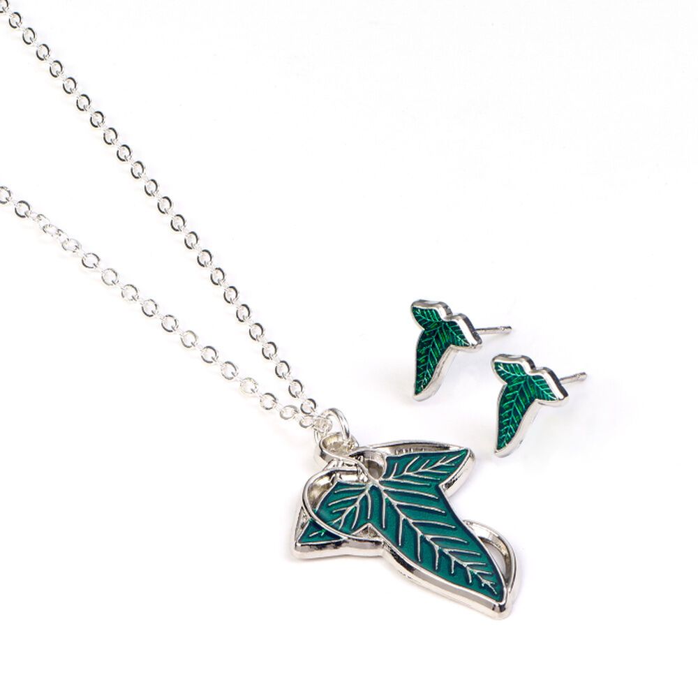 The Lord of the rings Leaf of Lorien earringss and necklace gift set