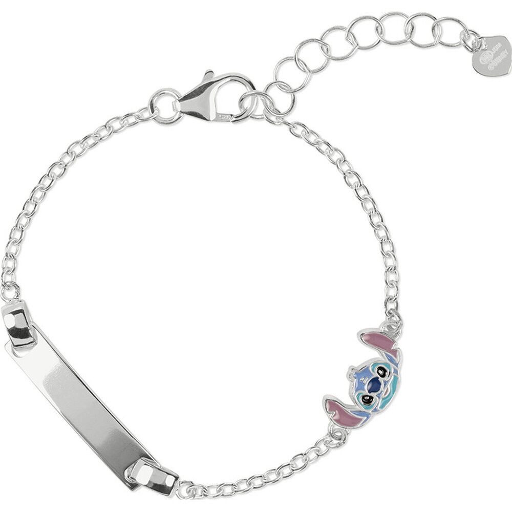 Disney Stitch plaque sterling silver bracelet