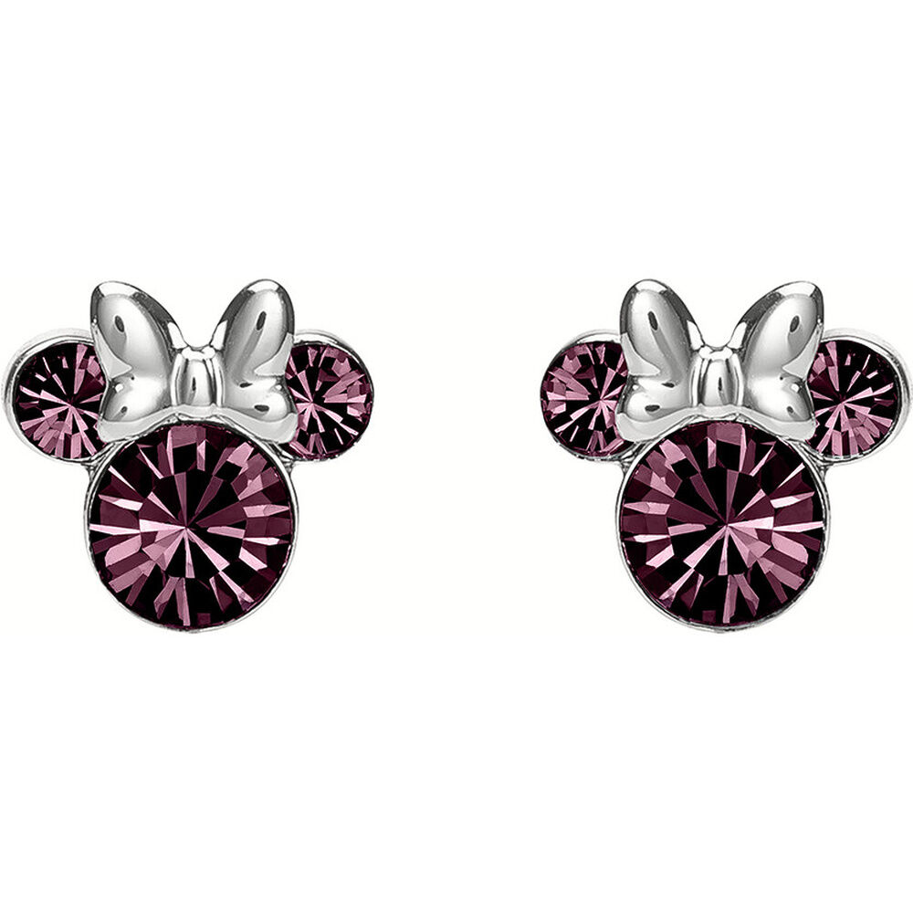 Disney Minnie February sterling silver earrings