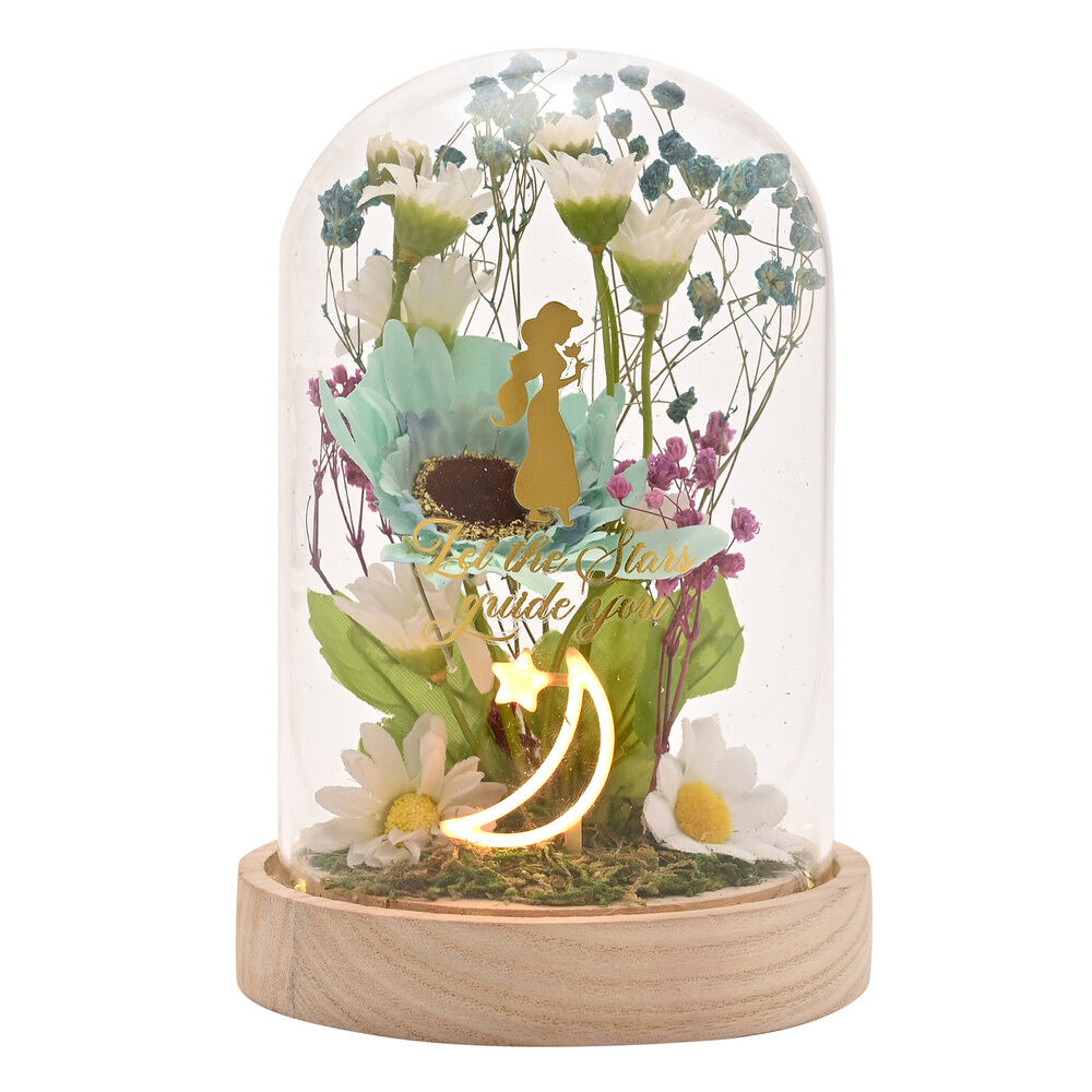 Disney Princess Jasmine florals in a clonche with neon light