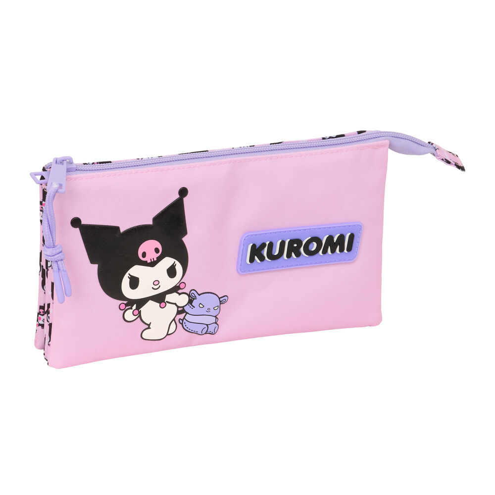 Hello Kitty Kuromi triple pencil case