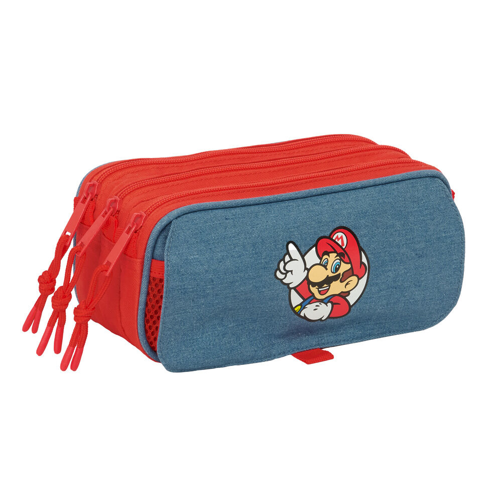 Super Mario triple pencil case