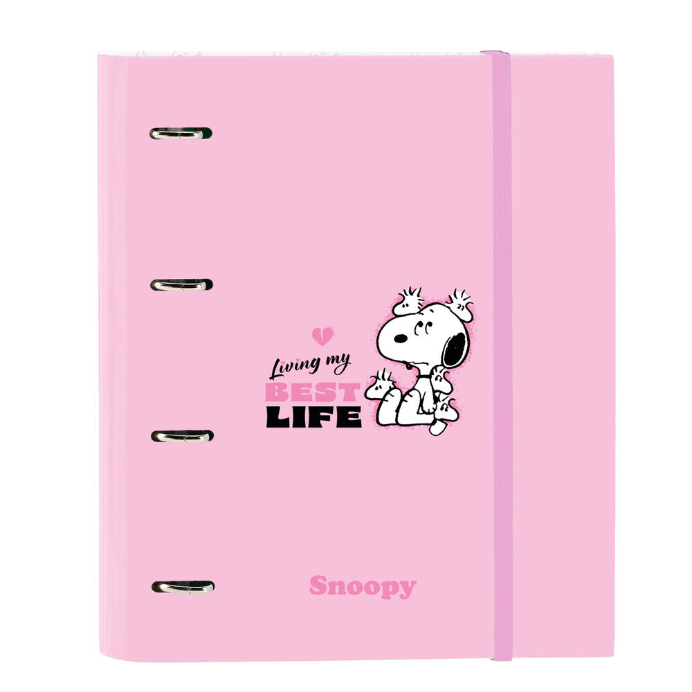 Snoopy A4 cardboard 4 rings binder with sheets