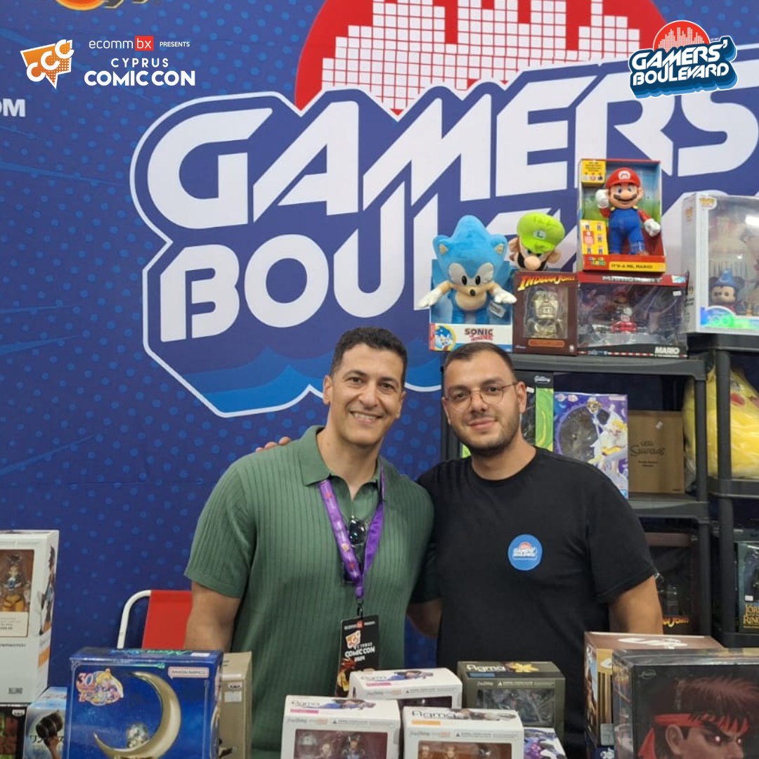 Simon Kassianides at the Gamers' Boulevard booth