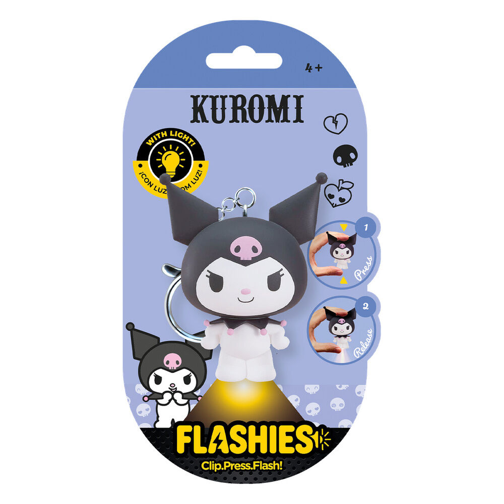 Flashies Hello Kitty Kuromi 3D keychain with led flashlight