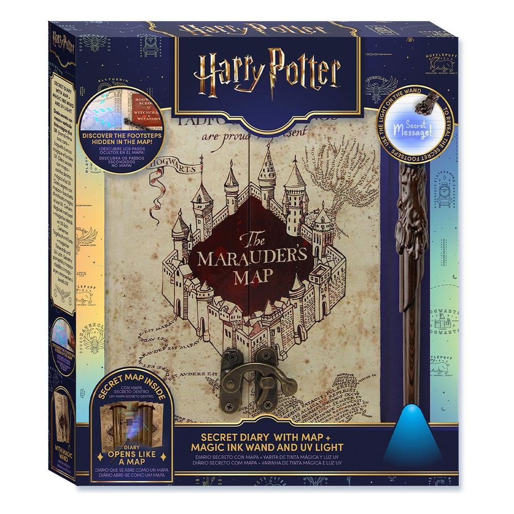 Harry Potter A5 notebook with secret map and magic pen wand