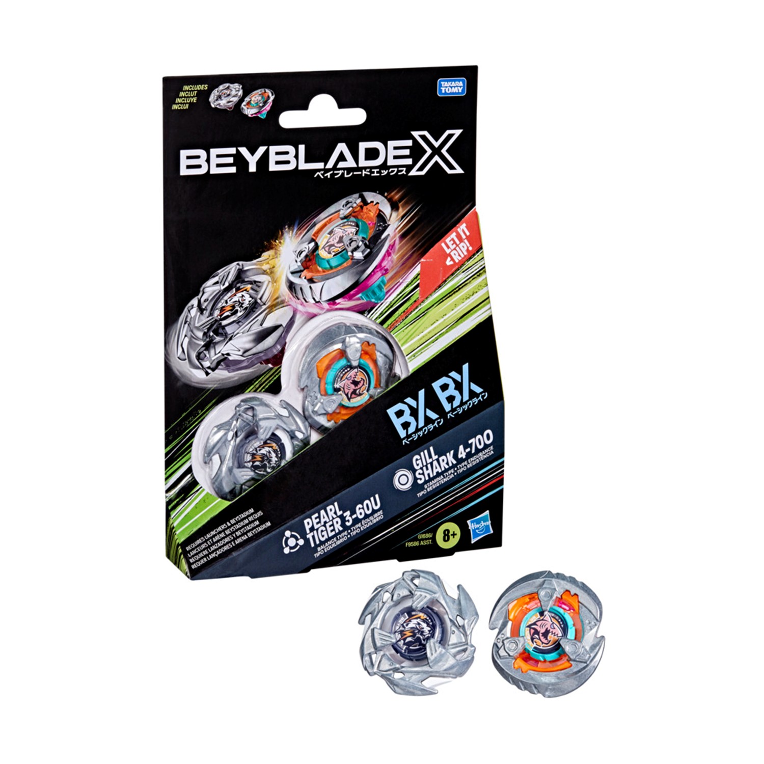 Hasbro BeyBlade X: Gill Shark 4-70O & Pearl Tiger 3-60U Dual Pack (G1686)