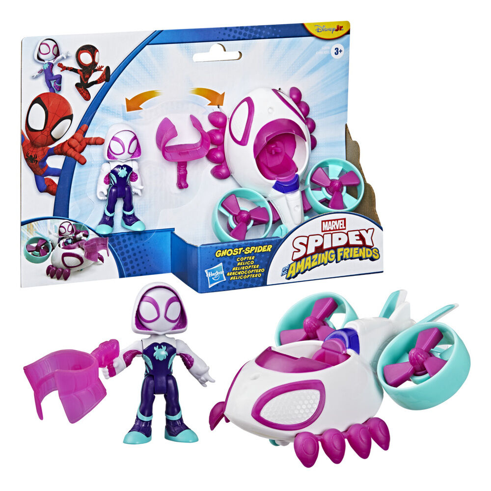 Marvel And His Awesome Friends Spidey Ghost Spider figure + vehicle