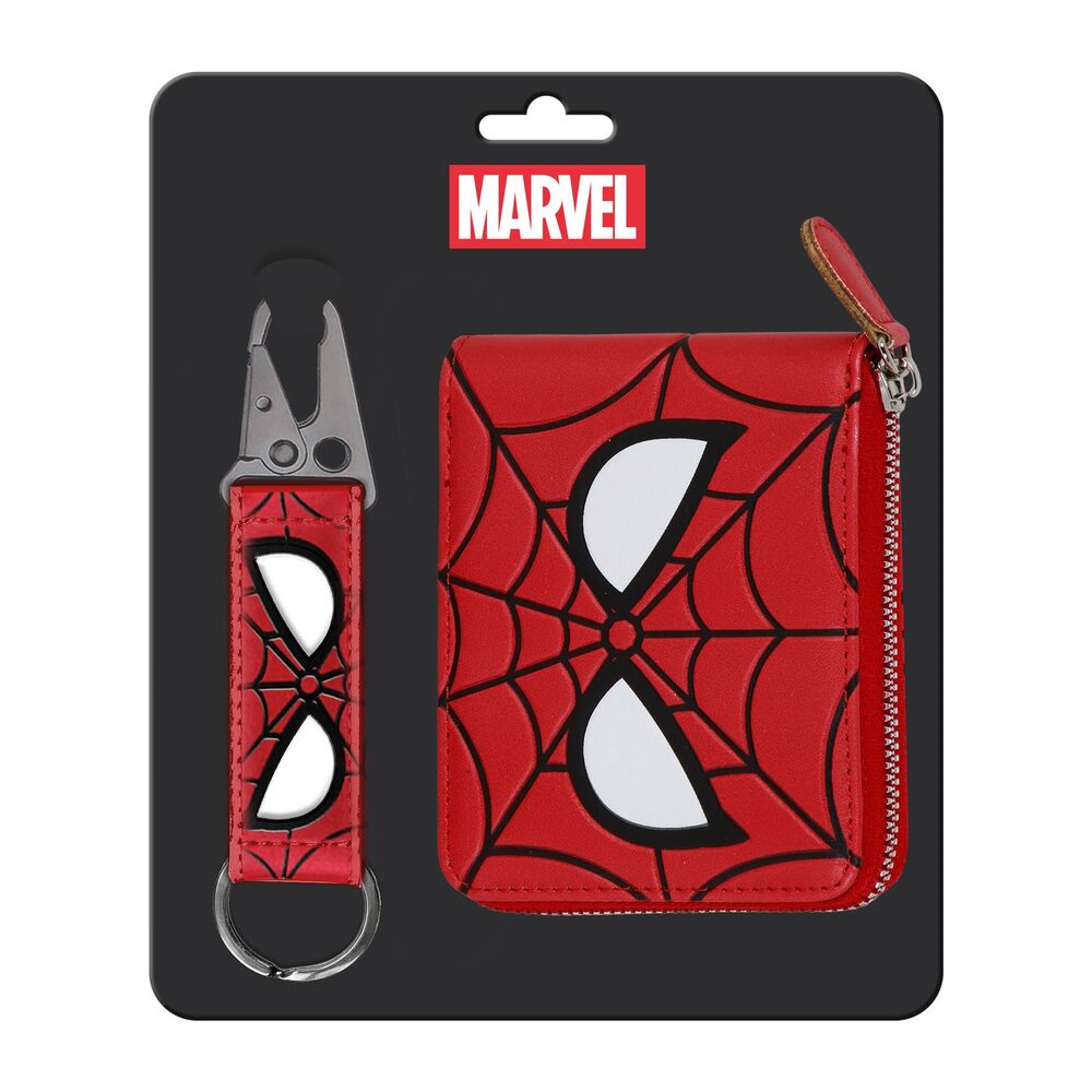 Marvel Spiderman keyring + wallet set