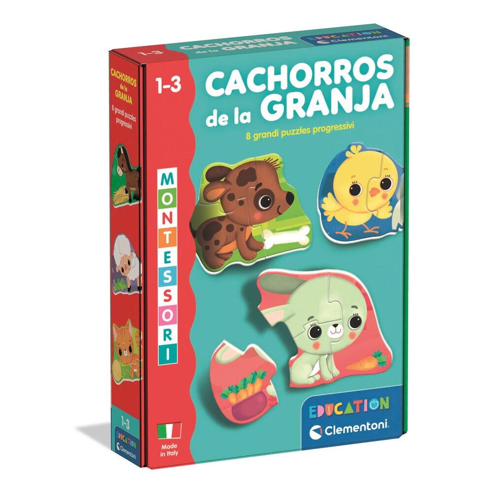 Montessori puppies from the farm puzzle