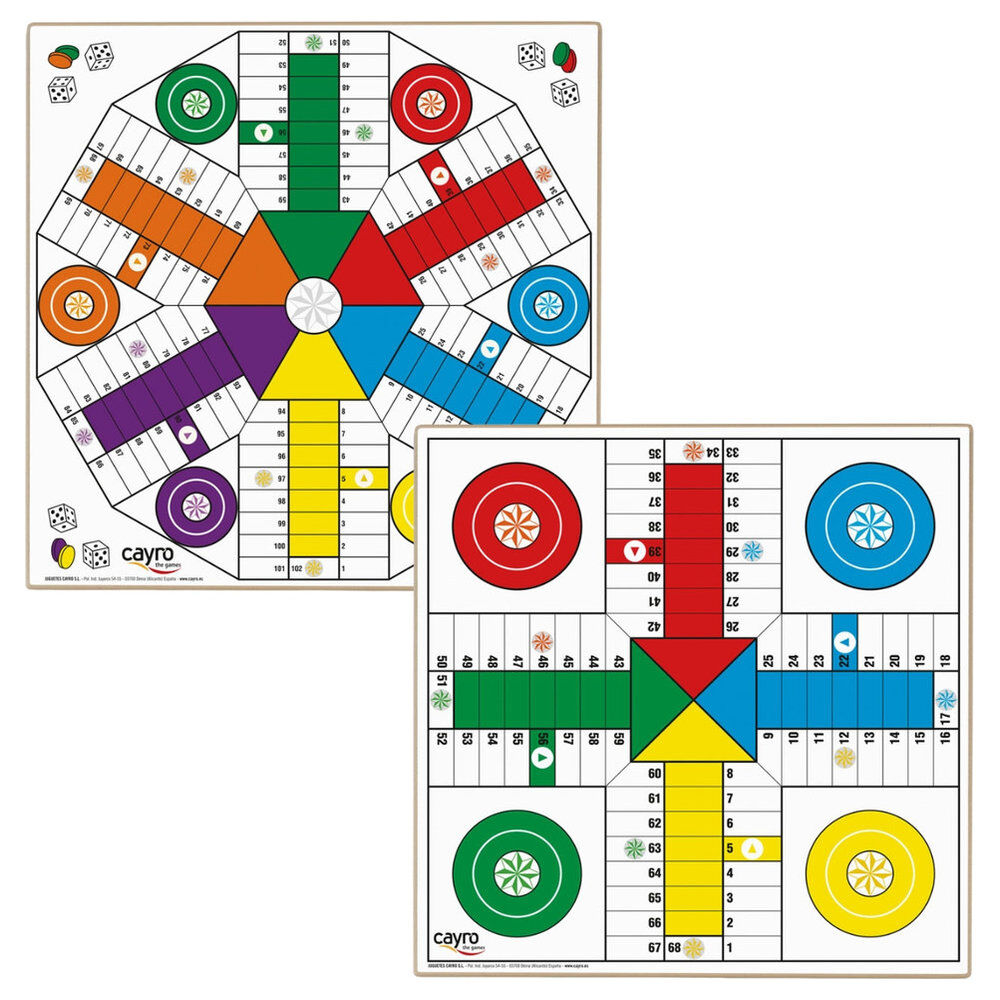 Parcheesi 4 and 6 players wooden board