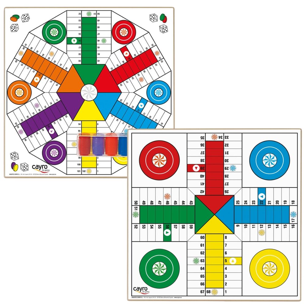 Parcheesi 4 and 6 players wooden board with accessories