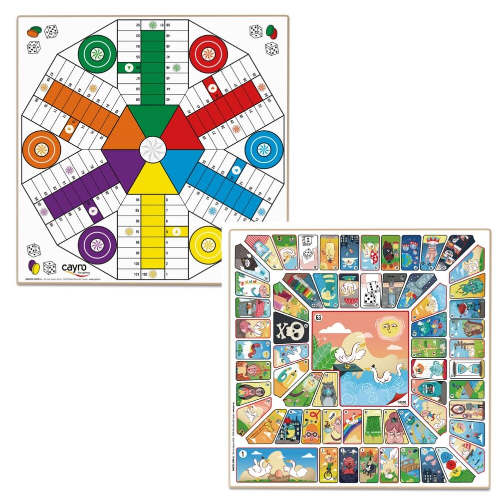 Parcheesi & Goose 6 players wooden board