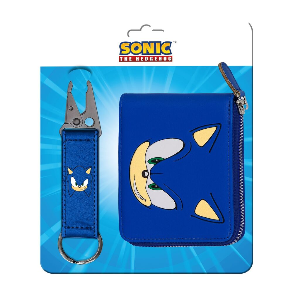 Sonic the Hedgehog keyring + wallet set