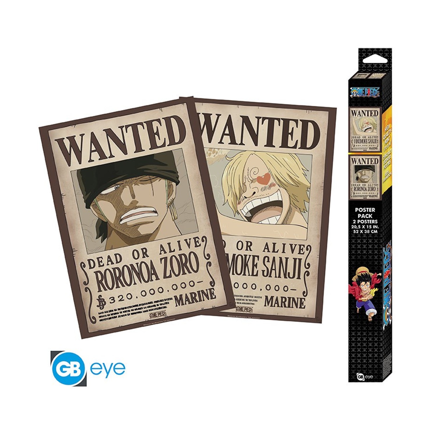 Abysse: One Piece - Wanted Zoro & Sanji 2-Pack Posters (52x38cm) (GBYDCO340)