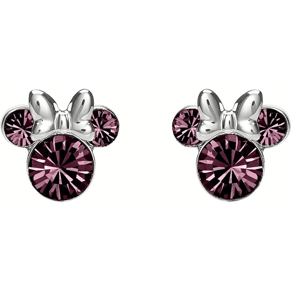 Disney Minnie February sterling silver earrings