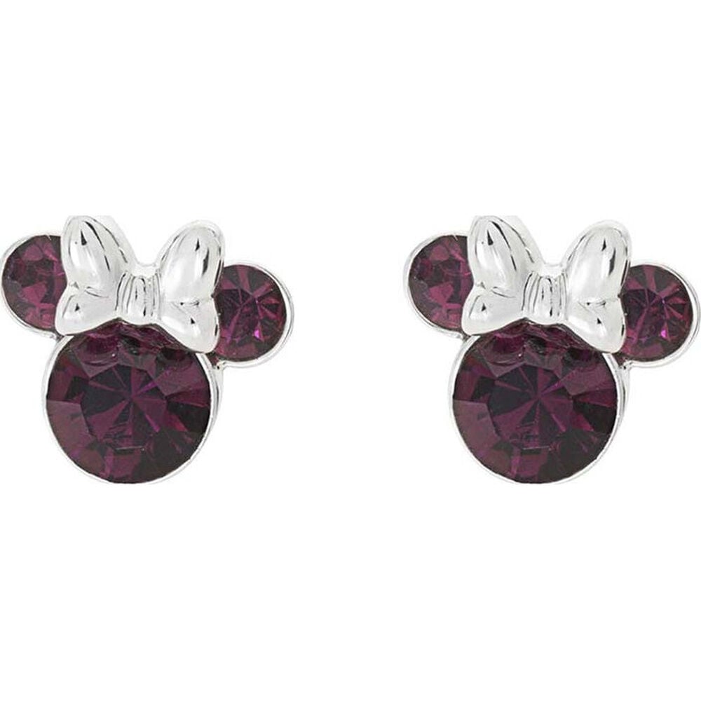 Disney Minnie February sterling silver earrings