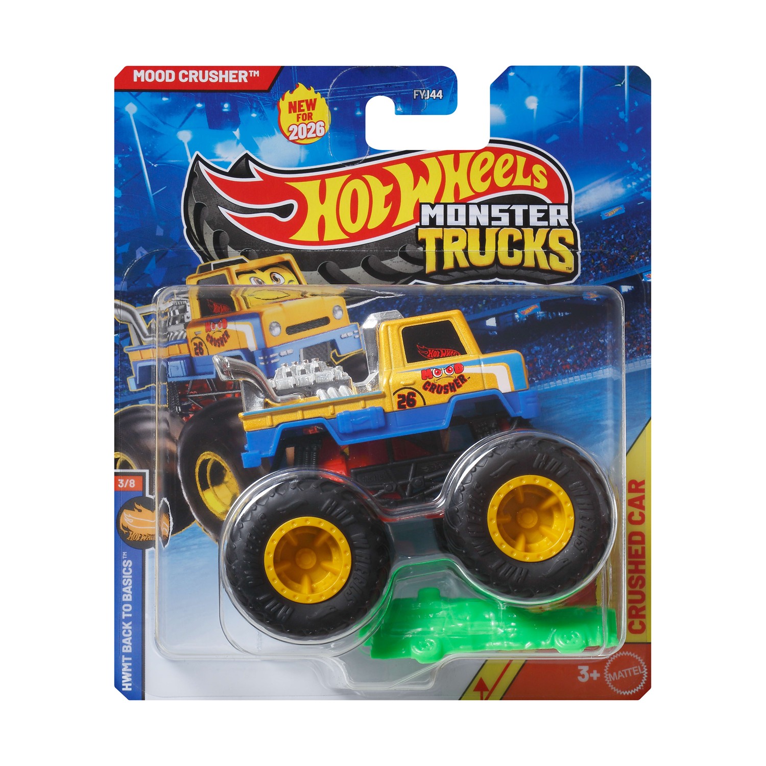 Mattel Hot Wheels Monster Trucks: Mood Crusher - Back to Basics Die-Cast Vehicle (JHY24)