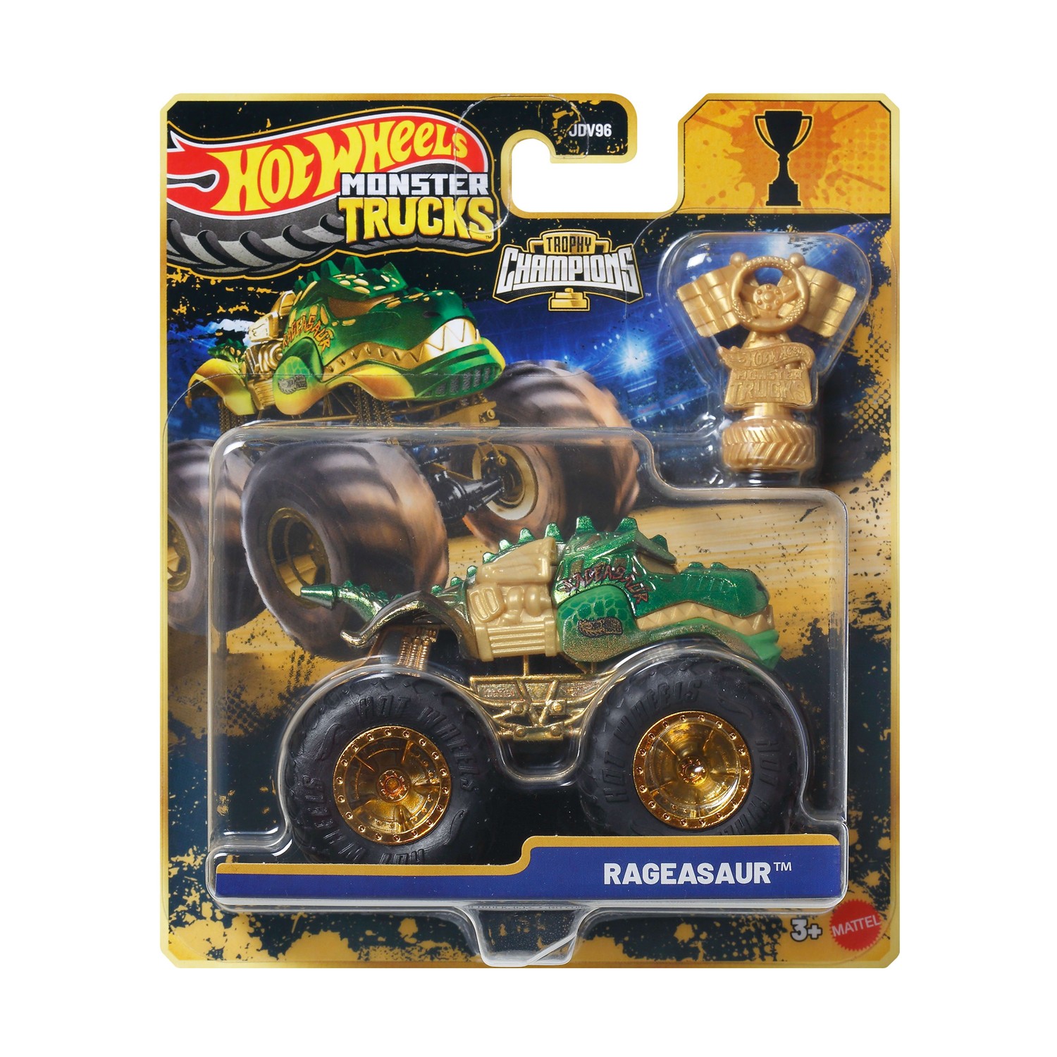 Mattel Hot Wheels Monster Trucks: Trophy Champions - Rageasaur Vehicle (JMV72)