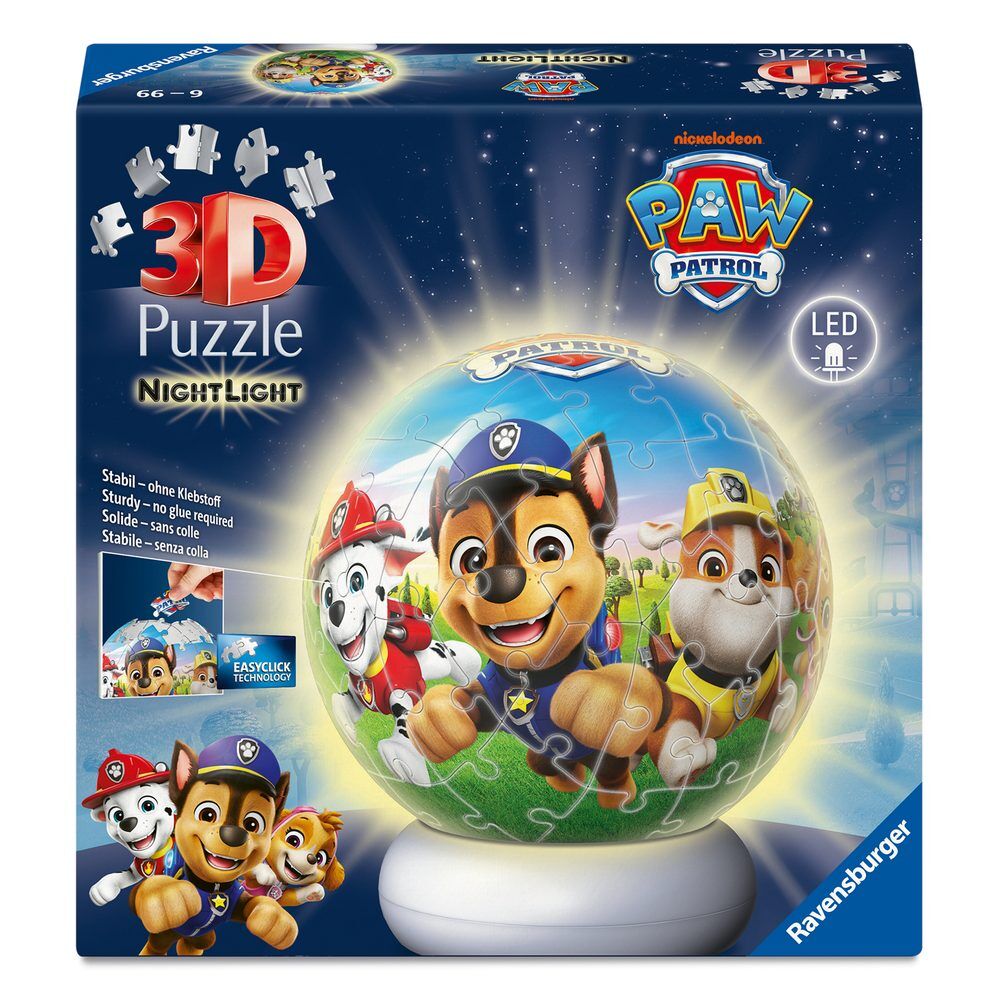 Paw Patrol 3D Nightlight puzzle ball 74pcs