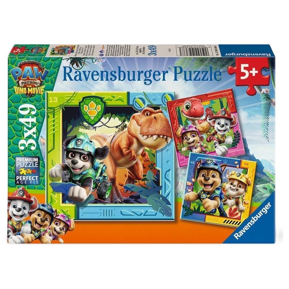 Paw Patrol Dino Movie puzzle 3x49pcs