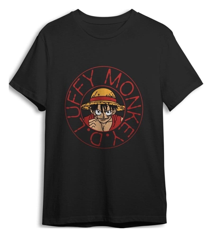 One Piece T-Shirt Monkey D. Luffy Black Size S